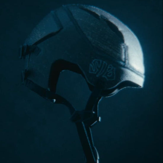 Video of our Kevlar reinforced soft surf helmet in a photo studio by itself and on a photo model. Vertical format.